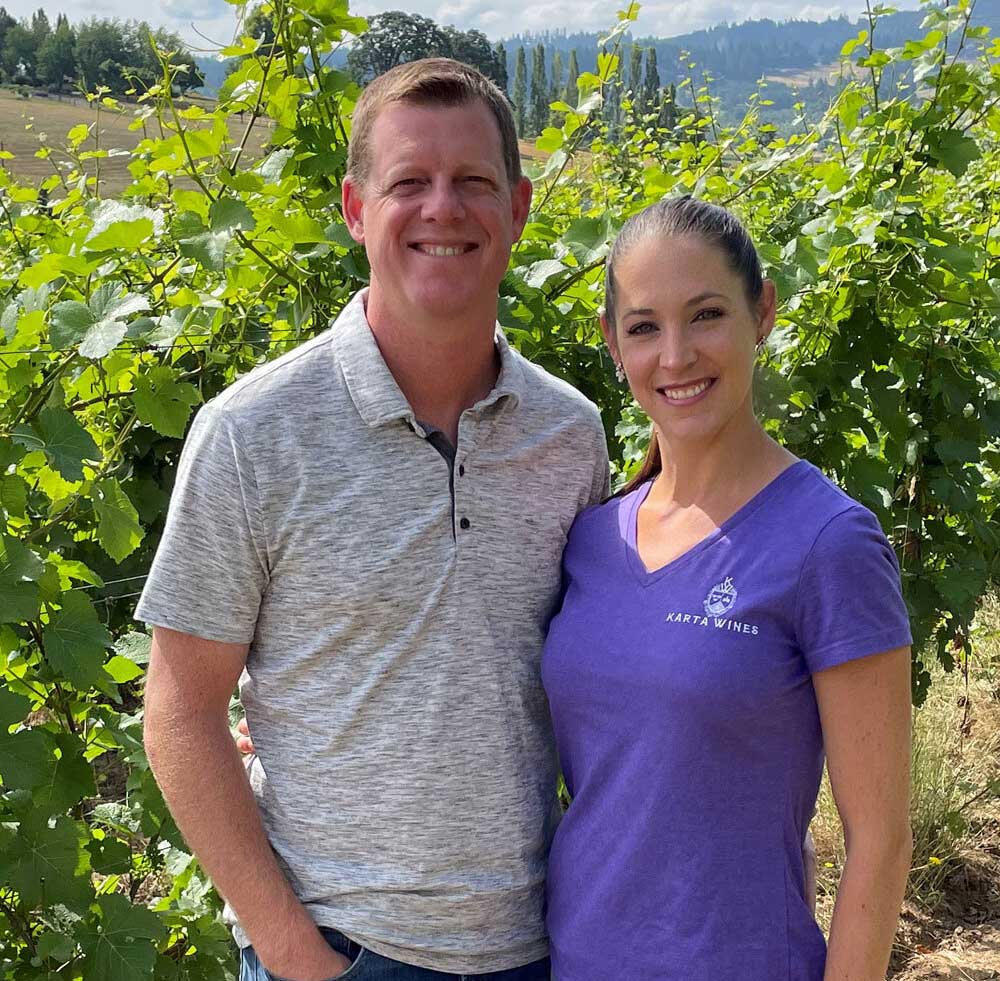 Peter and Darci Meyerhofer in their Ribbon Ridge AVA vineyard